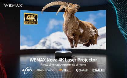 Wemax Nova 4K UHD HDR Ultra-Short Throw Laser Projector + 120" Fixed Frame ALR/CLR UST Screen