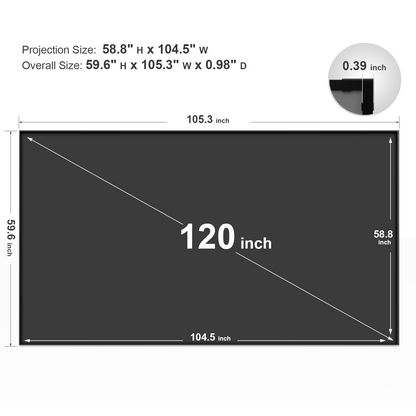 Wemax 120-inch Rollable Ultra Short Throw CLR/ALR Fixed Frame Screen