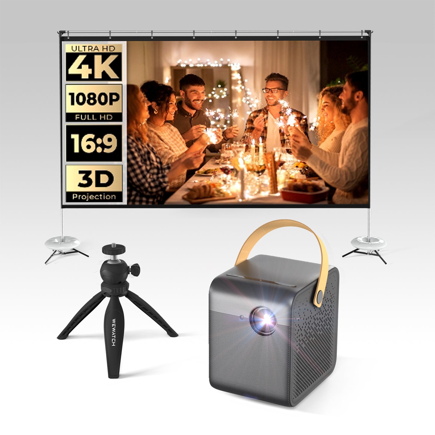 WEMAX DICE 700 ANSI Lumen Native 1080p Portable Android TV 9.0 Projecteur
